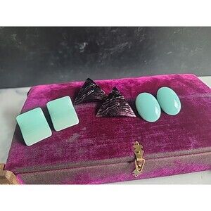 Enamel Stud Vintage Earrings Lot